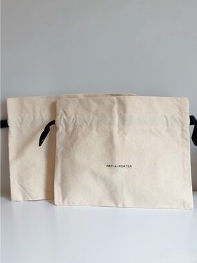 NET-A-PORTER Canvas Dust Bag Drawstring Bag Organic Cotton Set of 2